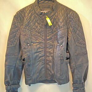 Black Brand - Women’s Leather Moto Jacket – Brazilian Wax – Black – Size S – New